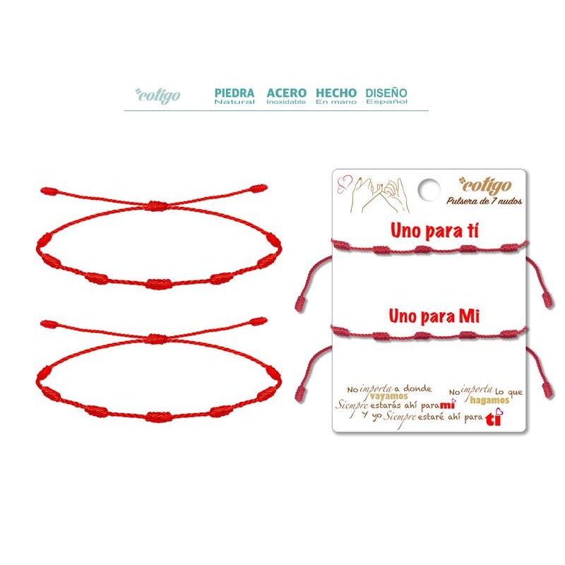 Pulsera 7 Nudos basica Duo (2 unidades) (P12)